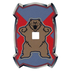 Plastic Shield for Large Figures with Knights Kingdom Santis Bear Pattern