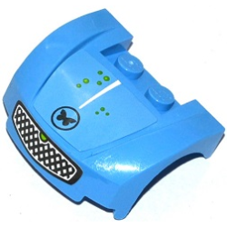 Vehicle, Mudguard 3 x 4 x 1 2/3 Curved Front with Grille, Butterfly in Circle, White Stripe and Green Dots Pattern (Stickers) - Set 41091 Vehicle, Mudguard 3 x 4 x 1 2/3 Curved Front with Grille, Butterfly in Circle, White Stripe and Green Dots Pattern (Stickers) - Set 41091