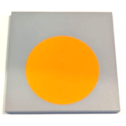 Tile 6 x 6 with Bottom Tubes with Orange Circle Pattern (Sticker) - Set 10227