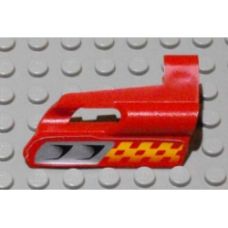 Technic, Panel Fairing #25 Small Short, Small Hole, Side A with Air Vents and Orange Checkered Racing Pattern (Sticker) - Set 8650