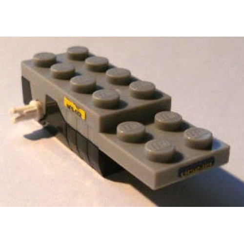 Деталь LEGO 41857c01pb01 Pullback Motor 6 x 2 x 1 1/3 with Black Base and White Wheels Holder Pins (Motor 1) with 'LR52-89' on Front / Back, 'NES-001' on Sides Pattern (Stickers) - Set 4299