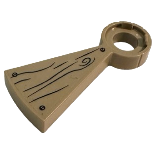 Деталь LEGO 40243pb003 Stairs Spiral Step with Wood Grain, Small Knot and 3 Screws Pattern (Sticker) - Set 79103