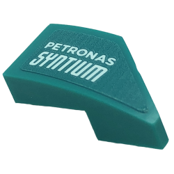 Wedge 2 x 1 x 2/3 Left with White 'PETRONAS SYNTIUM' Pattern (Sticker) - Set 76909