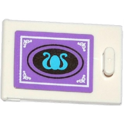 Container, Cupboard 2 x 3 x 2 Door with White Rectangle and White and Medium Blue Swirls Pattern (Sticker) - Set 41054