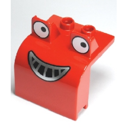 Duplo Bulldozer Front with Eyes and Smile Pattern (Muck) (Undetermined Type)