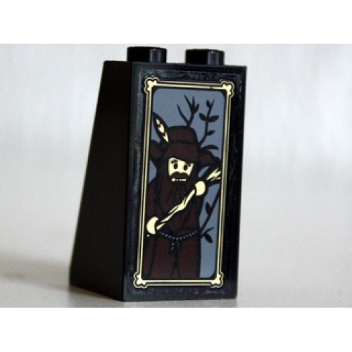 Деталь LEGO 3684cpb005 Slope 75 2 x 2 x 3 - Solid Studs with Portrait of Radagast the Brown Pattern (Sticker) - Set 10237