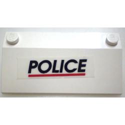 Slope 33 3 x 6 with Inner Walls with Black 'POLICE' Red Line Pattern (Sticker) - Set 6344 Slope 33 3 x 6 with Inner Walls with Black 'POLICE' Red Line Pattern (Sticker) - Set 6344
