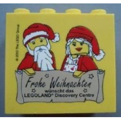 Brick 2 x 4 x 3 with Frohe Weihnachten wünscht das Legoland Discovery Centre Pattern