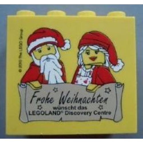 Деталь LEGO 30144pb093 Brick 2 x 4 x 3 with Frohe Weihnachten wünscht das Legoland Discovery Centre Pattern
