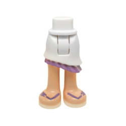 Mini Doll Hips and Asymmetric Layered Skirt, Medium Lavender Ruffle, Light Nougat Legs and Medium Lavender Sandals Pattern - Thick Hinge Mini Doll Hips and Asymmetric Layered Skirt, Medium Lavender Ruffle, Light Nougat Legs and Medium Lavender Sandals Pattern - Thick Hinge