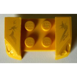 Vehicle, Mudguard 2 x 4 with Headlights Overhang with Black Dirt on Yellow Background Pattern on Both Sides (Stickers) - Set 8134