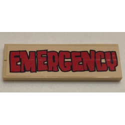 Stickered Assembly 6 x 2 with Red 'EMERGENCY' Pattern (Sticker) - Set 3832 - 2 Tile 1 x 6 Stickered Assembly 6 x 2 with Red 'EMERGENCY' Pattern (Sticker) - Set 3832 - 2 Tile 1 x 6