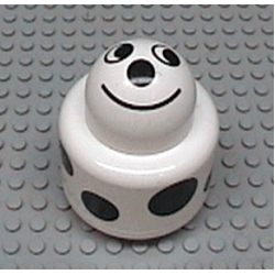 Primo Brick, Round Rattle 1 x 1 with Face and Black Spots Pattern