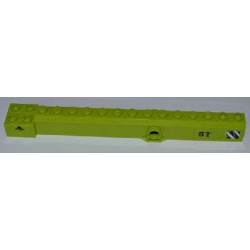Crane Arm Outside, Wide with Pin Hole at Mid-Point with '6T' and Black and White Danger Stripes Pattern on Both Sides (Stickers) - Set 8964 Crane Arm Outside, Wide with Pin Hole at Mid-Point with '6T' and Black and White Danger Stripes Pattern on Both Sides (Stickers) - Set 8964