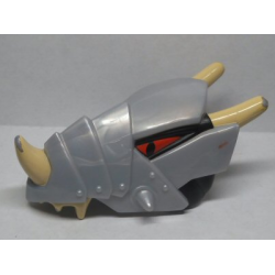 Duplo Dragon Head with Tan Horns and Red Eyes Pattern