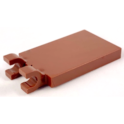 Tile, Modified 2 x 3 with 2 U Clips - Reddish Brown