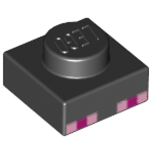 Деталь LEGO 3024pb007 Plate 1 x 1 with 4 Bright Pink and 2 Magenta Squares Pattern (Minecraft Enderman Eyes)