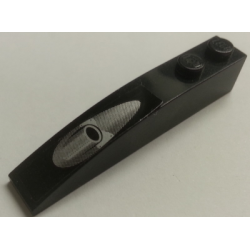 Slope, Curved 6 x 1 with 2 Studs with Silver Exhaust Pipe Pattern (Stickers) - Set 8142 Slope, Curved 6 x 1 with 2 Studs with Silver Exhaust Pipe Pattern (Stickers) - Set 8142