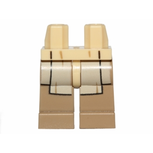 Деталь LEGO 970c69pb12 Hips and Dark Tan Legs with SW Tan Jedi Robe Ends Pattern