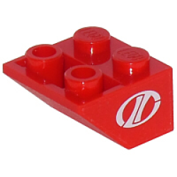 Slope, Inverted 45 2 x 2 with Flat Bottom Pin with White Stylized 'LT' Racing Logo Pattern on Both Sides (Stickers) - Set 8210