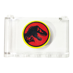 Windscreen 1 x 6 x 3 with Black Dinosaur on Red Background (Jurassic Park Logo) Pattern (Sticker) - Set 75932