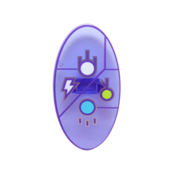 Minifigure, Shield Elliptical with Dimensions Keystone Symbol with White, Lime and Medium Azure Circles and Lightning Bolt Pattern Minifigure, Shield Elliptical with Dimensions Keystone Symbol with White, Lime and Medium Azure Circles and Lightning Bolt Pattern