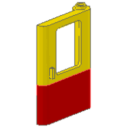 Door 1 x 4 x 5 Train Right, Thin Support at Bottom with Red Bottom Half Pattern Door 1 x 4 x 5 Train Right, Thin Support at Bottom with Red Bottom Half Pattern