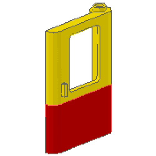 Деталь LEGO 4182p02 Door 1 x 4 x 5 Train Right, Thin Support at Bottom with Red Bottom Half Pattern