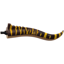 Dinosaur Tail Spinosaurus with Black Pin, Dark Brown Top with Fin and Flexible Rubber Extension with Bright Light Orange Stripes Pattern Dinosaur Tail Spinosaurus with Black Pin, Dark Brown Top with Fin and Flexible Rubber Extension with Bright Light Orange Stripes Pattern