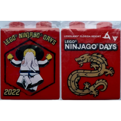 Duplo, Brick 1 x 2 x 2 with LEGO Ninjago Days 2022 LEGOLAND Florida Resort, Dragon and Wu Sensei Minifigure Pattern Duplo, Brick 1 x 2 x 2 with LEGO Ninjago Days 2022 LEGOLAND Florida Resort, Dragon and Wu Sensei Minifigure Pattern