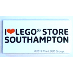 Tile 2 x 4 with 'I Heart LEGO STORE SOUTHAMPTON' Pattern