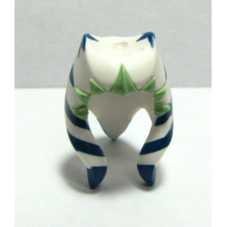Minifigure, Headgear Headdress SW Togruta Montrals Short with Blue Stripes, Sand Green Triangles Pattern (Ahsoka Tano)