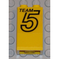 Slope 75 2 x 2 x 3 - Hollow Studs with Black 'TEAM 5' Pattern (Sticker) - Set 5581
