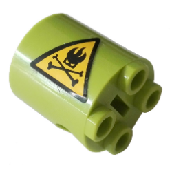 Brick, Round 2 x 2 x 2 Robot Body with Agents Dr. Inferno Logo and Crossed Bones Pattern Model Right Side (Sticker) - Set 8969