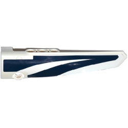 Technic, Panel Fairing # 6 Long Smooth, Side B with White and Dark Blue Decorative Stripes Pattern (Sticker) - Set 42033 Technic, Panel Fairing # 6 Long Smooth, Side B with White and Dark Blue Decorative Stripes Pattern (Sticker) - Set 42033