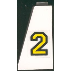 Slope 75 2 x 2 x 3 - Hollow Studs with Yellow Number 2 with Black Outline Pattern Model Left Side (Sticker) - Set 6483