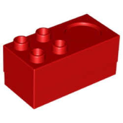 Duplo, Furniture Stove 2 x 4 x 2 1/2 with 4 Studs and Burner - Red Duplo, Furniture Stove 2 x 4 x 2 1/2 with 4 Studs and Burner - Red