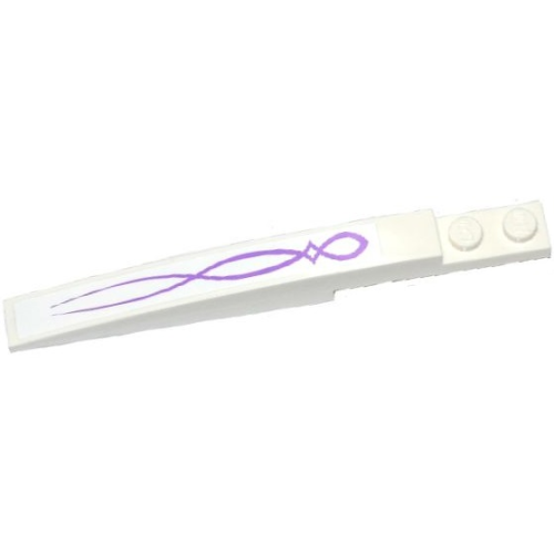 Деталь LEGO 85970pb010 Slope, Curved 10 x 1 with Medium Lavender Swirls Pattern (Sticker) - Set 41077