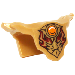 Minifigure Armor Breastplate with Shoulder Pads with Eagle Head, Dark Red Flames, and Orange Round Jewel (Fire Chi) Pattern