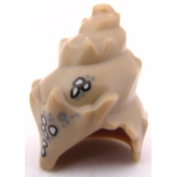 Minifigure, Headgear Head Top, Conch Shell with Marine Growth Pattern Minifigure, Headgear Head Top, Conch Shell with Marine Growth Pattern