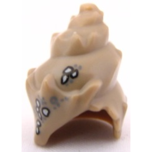 Деталь LEGO 96223pb01 Minifigure, Headgear Head Top, Conch Shell with Marine Growth Pattern