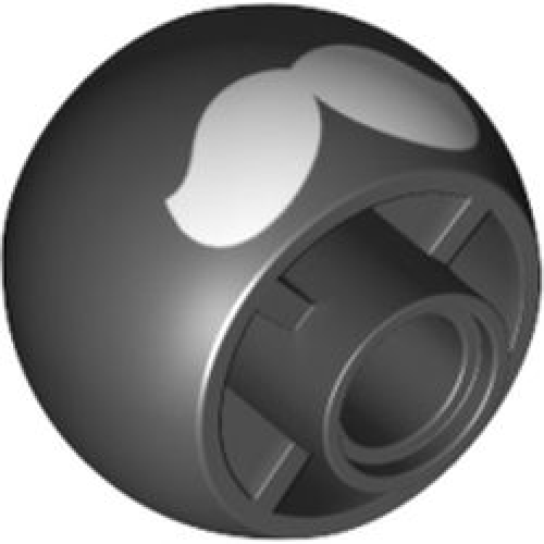 Деталь LEGO 55889pb001 Wheel 18 x 14 Smooth with White Moustache Pattern (King Bob-omb)