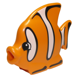 Duplo Butterfly Fish with Black Outlined White Stripes Pattern Duplo Butterfly Fish with Black Outlined White Stripes Pattern