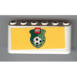 Windscreen 2 x 6 x 2 with LEGO Logo and Football / Soccer Ball on Green Shield on Yellow Background Pattern (Sticker) - Sets 3409-1 / 3410 / 3420-1 / 3420-2 / 3420-4 / 3421 / 3425-1 Windscreen 2 x 6 x 2 with LEGO Logo and Football / Soccer Ball on Green Shield on Yellow Background Pattern (Sticker) - Sets 3409-1 / 3410 / 3420-1 / 3420-2 / 3420-4 / 3421 / 3425-1