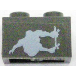 Brick 1 x 2 with Gravity Games Skateboarder Pattern (Sticker) - Set 3535