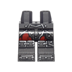 Hips and Legs with Metallic Silver Armor with Rivets, Red Fabric, Chain Mail on Knees and Boots Pattern Hips and Legs with Metallic Silver Armor with Rivets, Red Fabric, Chain Mail on Knees and Boots Pattern