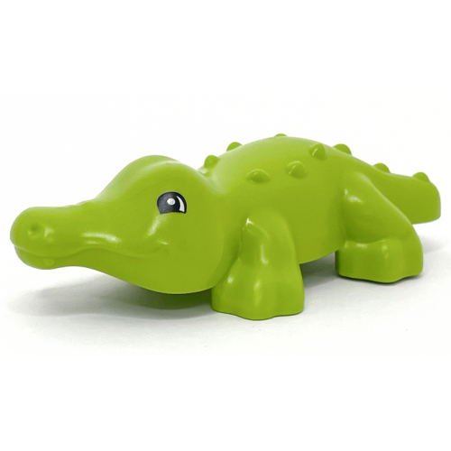 Деталь LEGO 84189pb01 Duplo Alligator / Crocodile Baby Hatchling with Black Eyes Pattern
