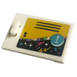 Container, Cupboard 2 x 3 x 2 Door with Locker, Number 1, Black Vent and Keyhole on Yellow Background Pattern (Sticker) - Set 41708