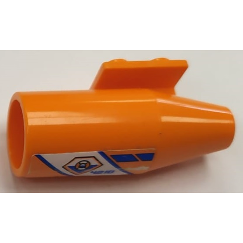 Деталь LEGO 4868bpb019L Engine, Smooth Large, 2 x 2 Thin Top Plate with Blue '4210', Diagonal Stripes and Coastguard Logo Pattern Model Left Side (Sticker) - Set 4210