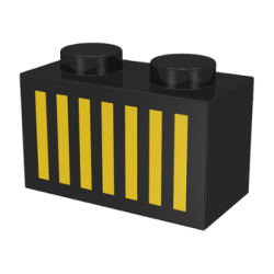 Brick 1 x 2 with Yellow Grille with 7 Vertical Lines Pattern Brick 1 x 2 with Yellow Grille with 7 Vertical Lines Pattern